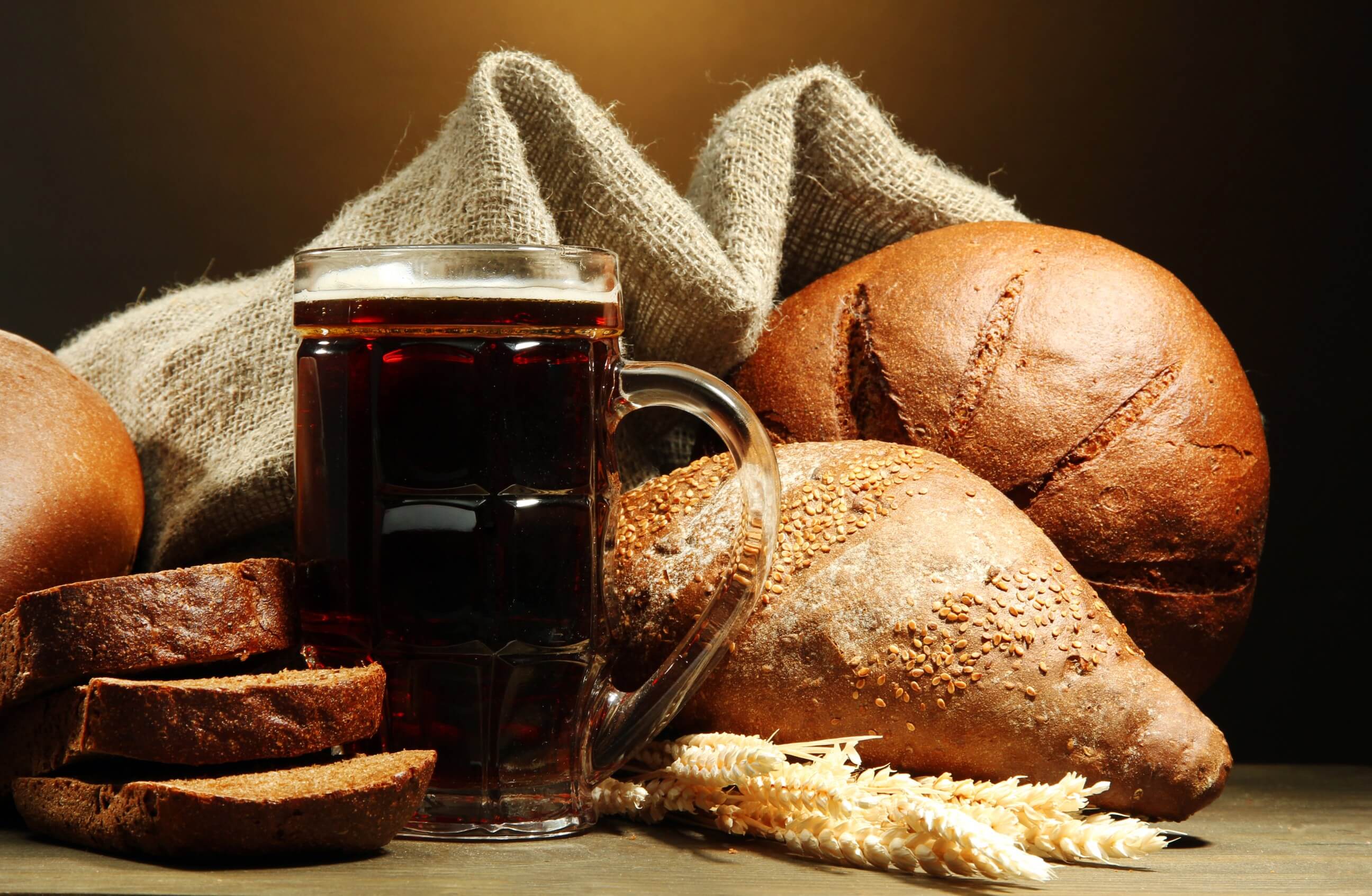 Beer and bread food processing using traditional fermentation methods